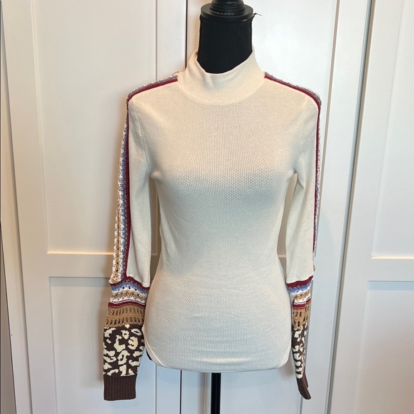 SOLD NWT Free People Cream Textured Knit Top - Picture 2 of 7